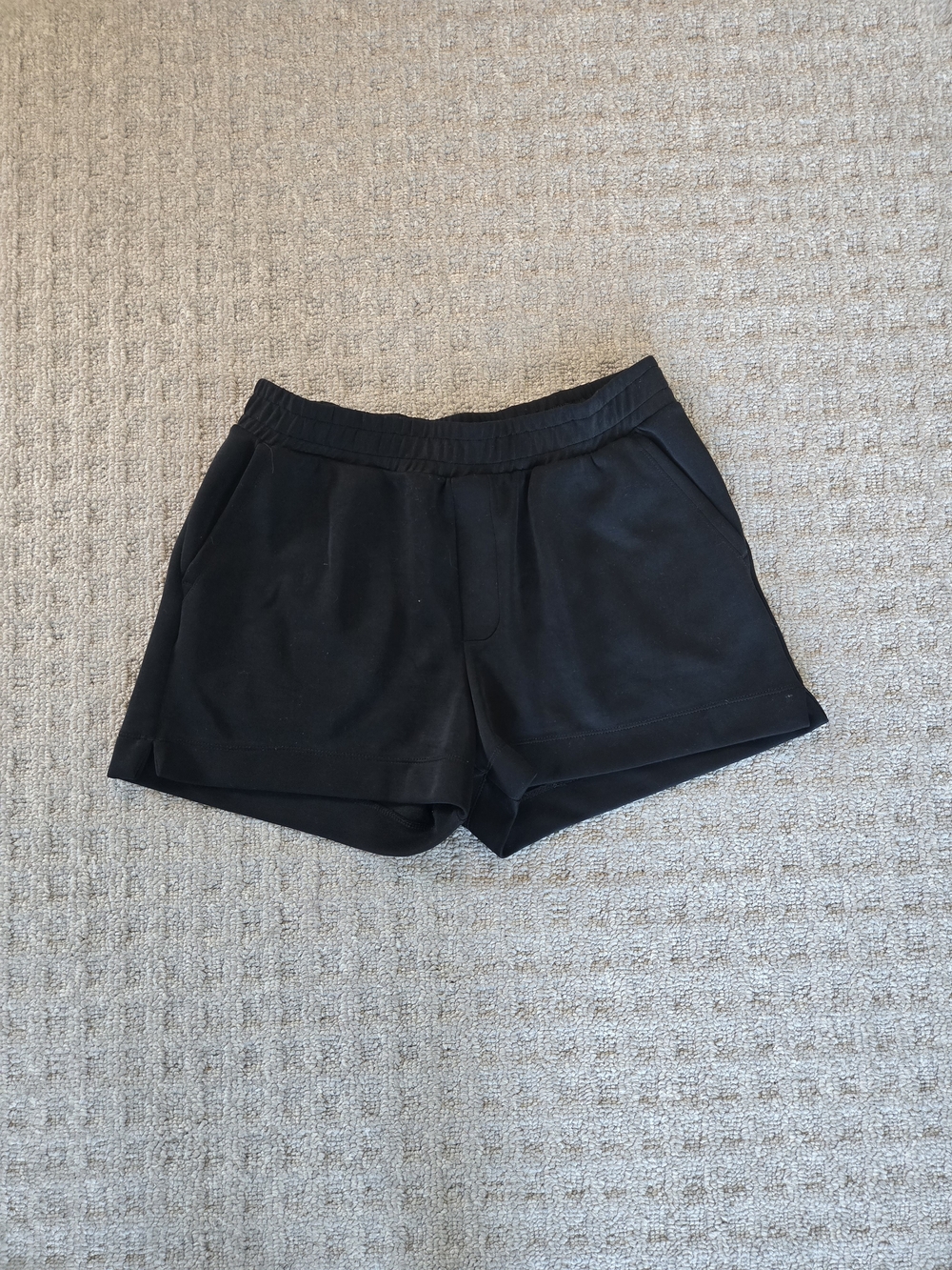 Women's High Rise Sandwash Black Pull-On Shorts